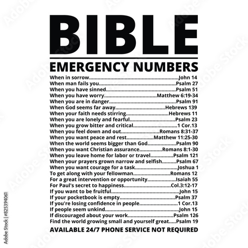 Bible emergency numbers