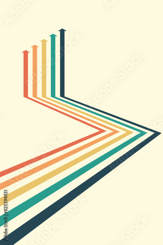 Abstract arrow direction illustration flat design copy space business leader speed concept