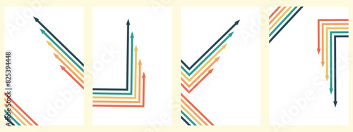 Abstract arrow direction illustration flat design copy space business leader speed concept