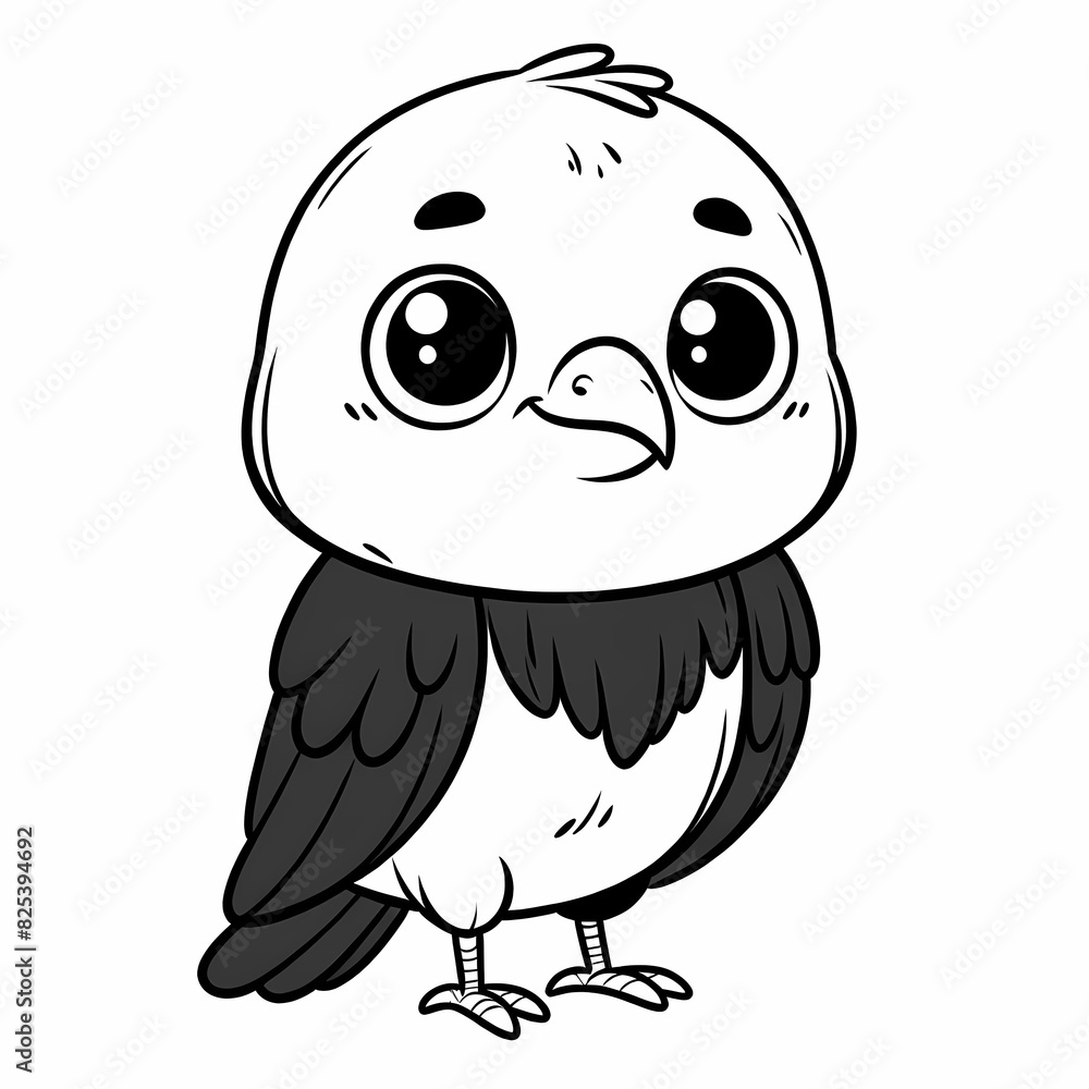Cute Baby Eagle Cartoon Illustration