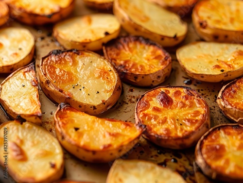 Savory Baked Potato Slices: A Delicious Close-Up View