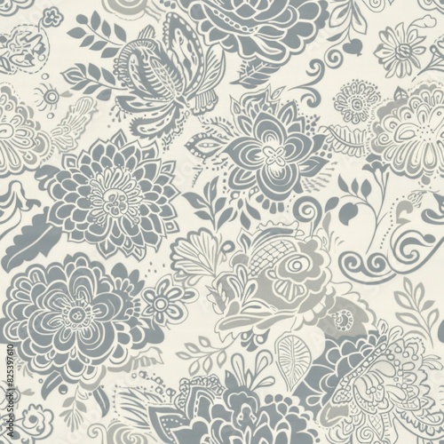 Elegant Floral Pattern Wallpaper in Pastel Tones