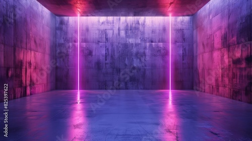 Futuristic Neon Tunnel in Blue and Purple