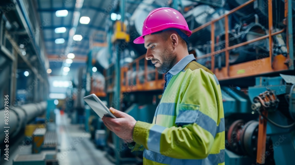 Engineer with Tablet in Factory Engineer with Tablet in Factory