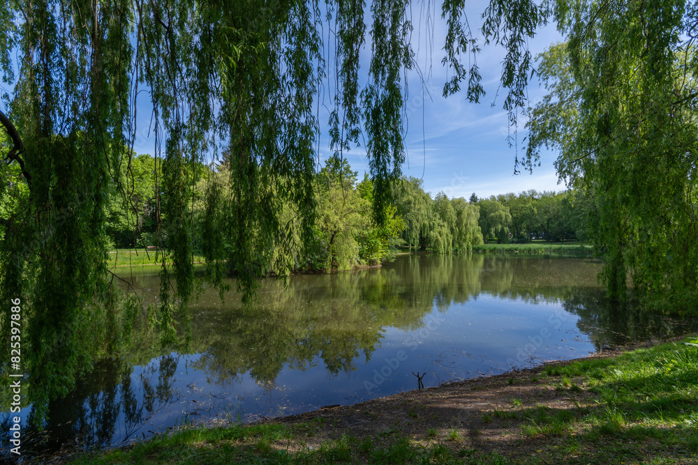 Spring version of Widzewski Park in Łódź, Poland. Spring version of Widzewski Park in Łódź, Poland.