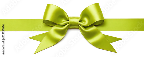 green bow isolated on white