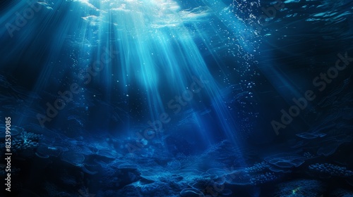 Underwater Sea - Deep Abyss With Blue photo