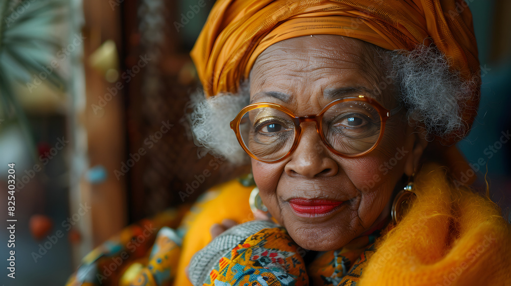 Close-up Portrait of an Elderly Woman Wearing a Headscarf Close-up Portrait of an Elderly Woman Wearing a Headscarf