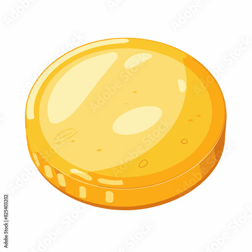 Flat illustration of a gold coin.