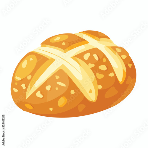 Flat illustration of baked bread.