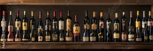 Gourmet Collection of Fine Wines Displayed Elegantly in a Sophisticated Setting