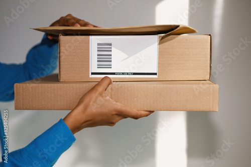Receiving parcels and Personal Online Shopping Reveal at Home photo