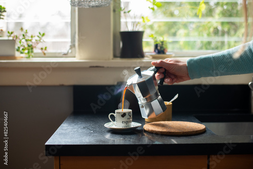 Steamy espresso photo
