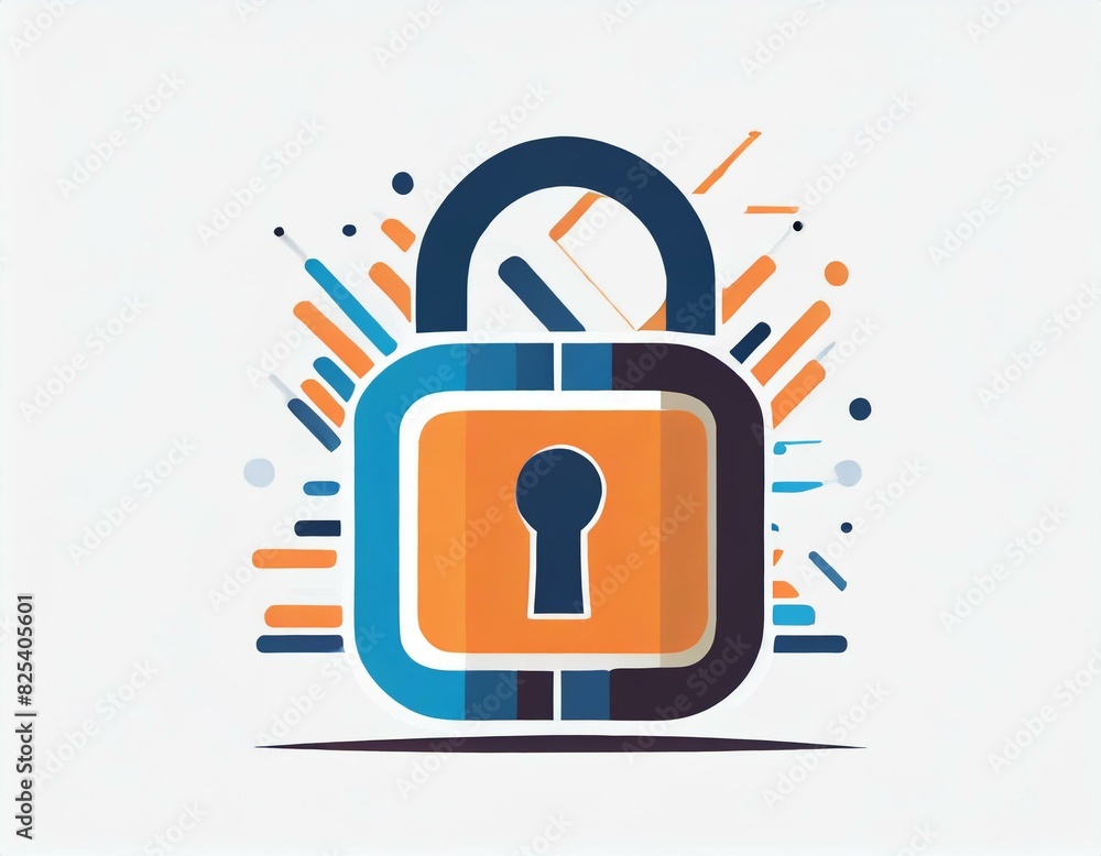 vector lock icon on white background, logo, safety vector lock icon on white background, logo, safety