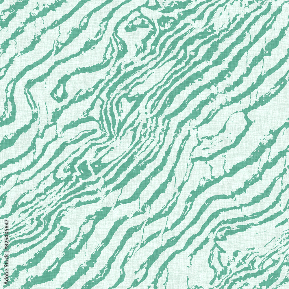 Aegean teal light soft wave linen pattern background. Broken line stripe border effect for rustic coastal marine surface design. 
