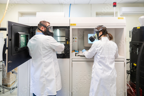 Wallpaper Mural People Using 3D Printer in Laboratory Room Torontodigital.ca