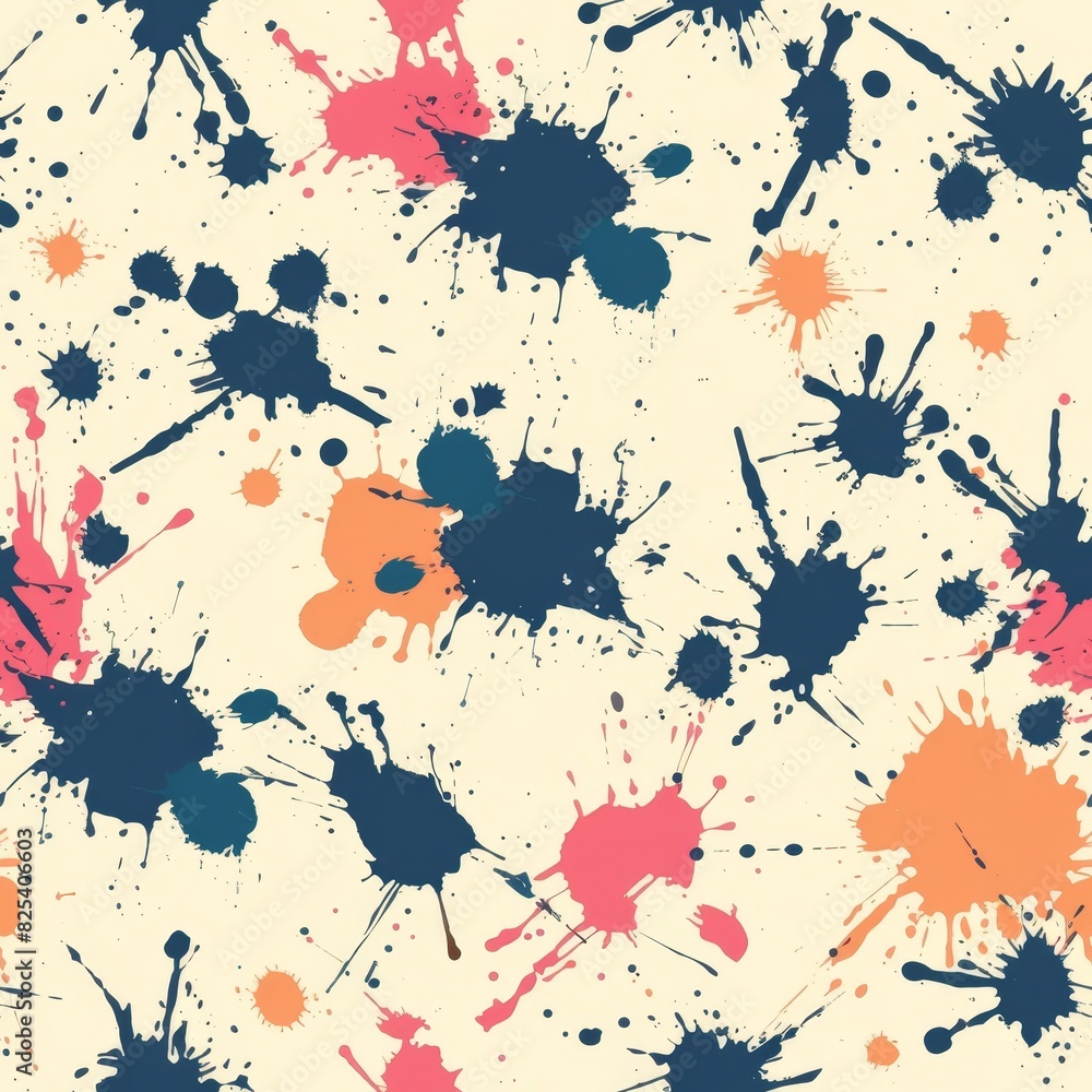 Vibrant Abstract Splatter Pattern Background in Trendy Colors