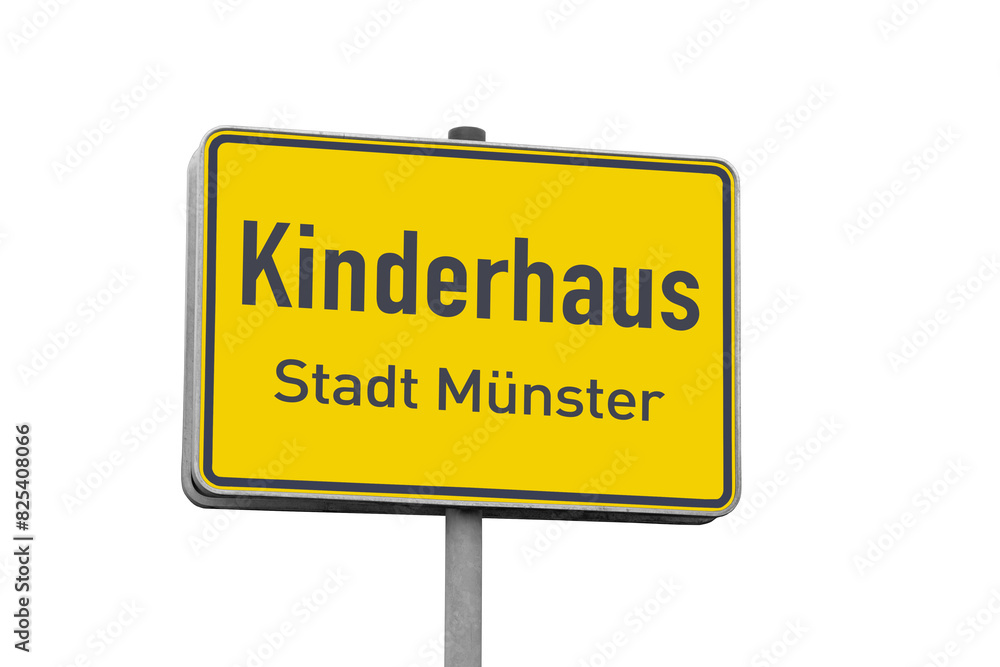 Kinderhaus, Stadt Münster, Ortstafel, freigestellt als PNG, (Symbolbild) Kinderhaus, Stadt Münster, Ortstafel, freigestellt als PNG, (Symbolbild)