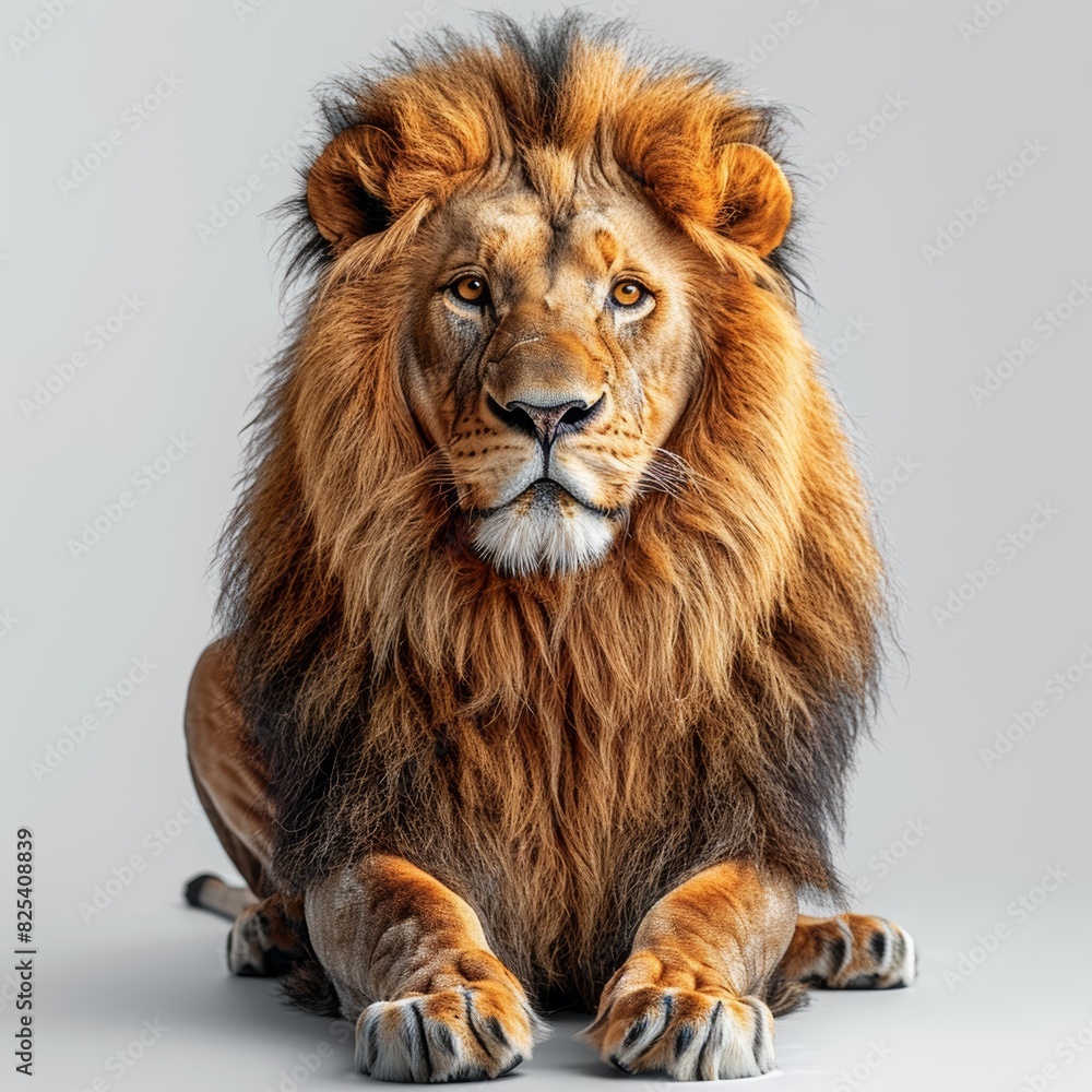 Close Up of a Lion on White Background