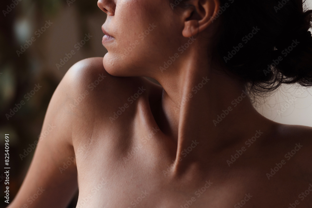Woman's neck and sternocleidomastoid Woman's neck and sternocleidomastoid