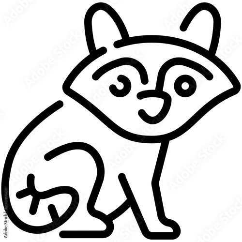 raccoon line icon