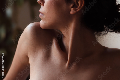 Woman's neck and sternocleidomastoid photo