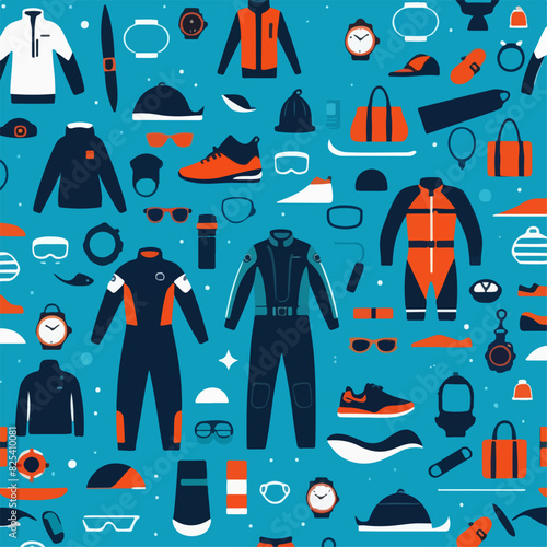 Seamless diving suit pattern vector illustration
