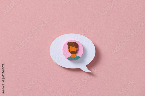 Modern flat avatar icon with speech bubble for your website photo