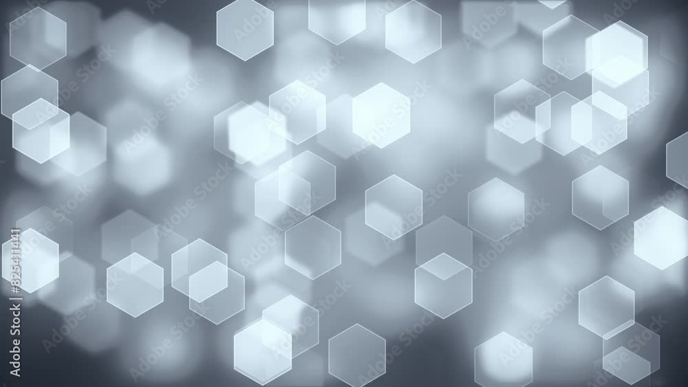 Hexagonal White Bokeh. Abstract Hexagons on a Blurry Soft Background. Looped video. Hexagonal White Bokeh. Abstract Hexagons on a Blurry Soft Background. Looped video.