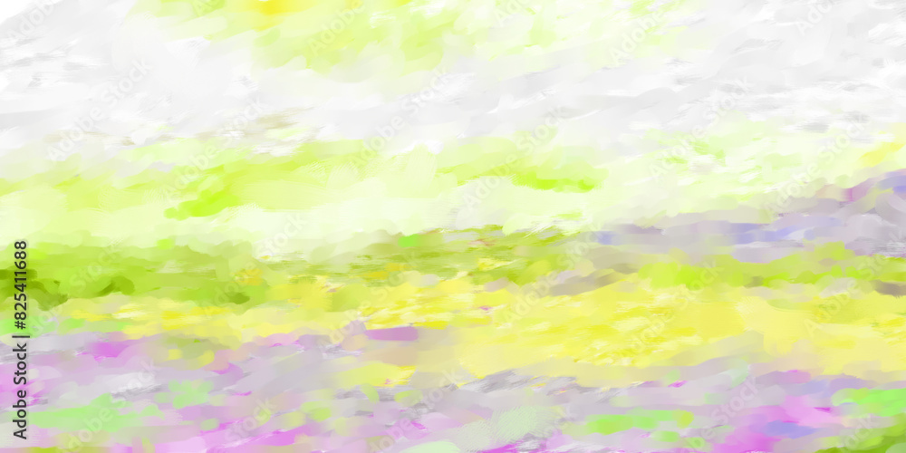 Impressionistic Peaceful & Serene Seascape with Soft Look - Digital Painting, Art, Artwork, Design, Illustrations, Painting in Green, Yellow & Purple