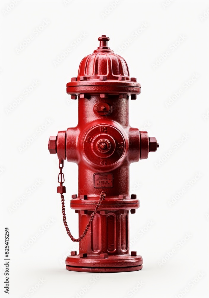 Fototapeta premium Red Fire Hydrant on White Background