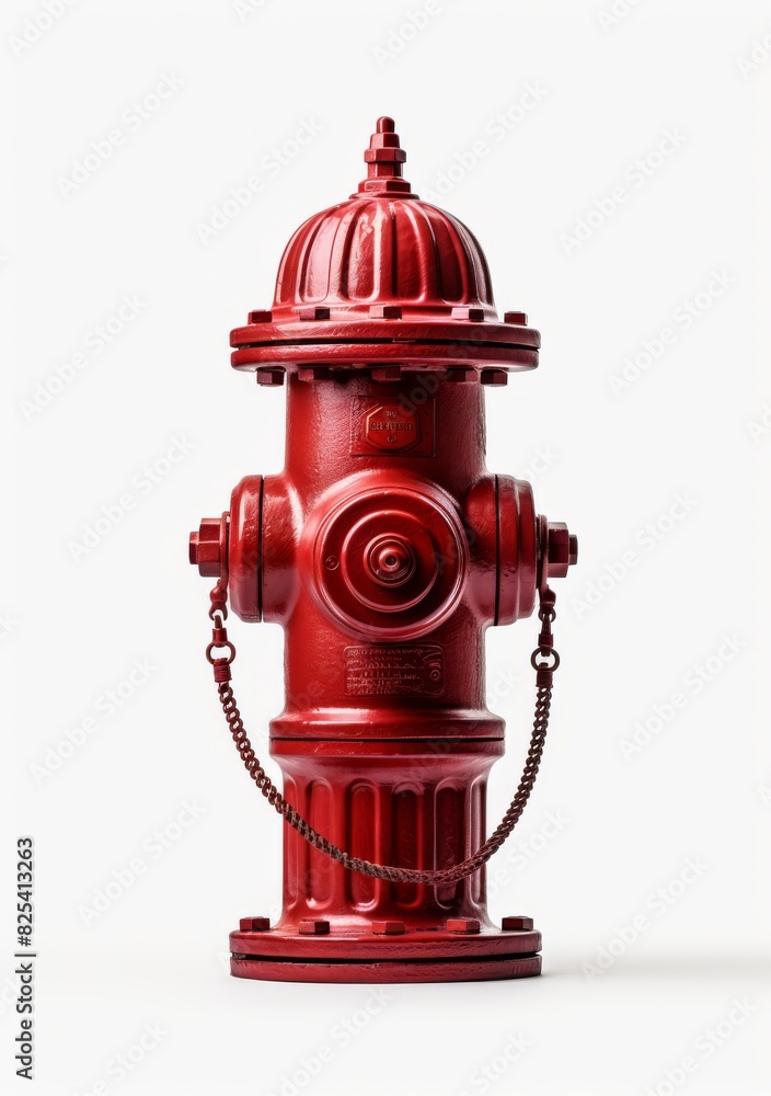 Red Fire Hydrant Secured With Chain Red Fire Hydrant Secured With Chain