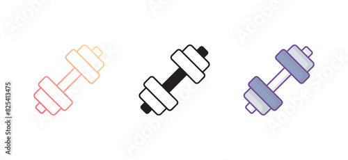 Dumbbell icon design with white background stock illustration