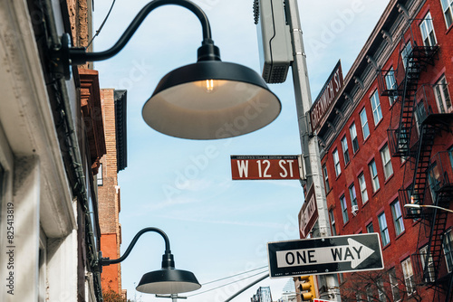 Street Lamps and Signage in Greenwich Village
