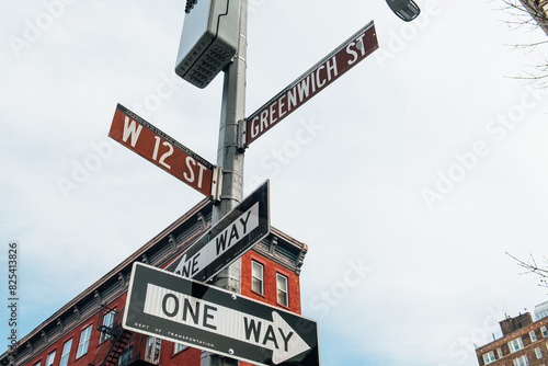 Intersection Street Signs in Urban Setting