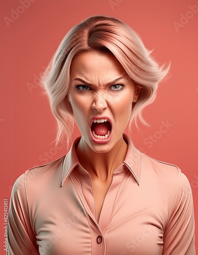 a person with an angry or frustrated expression