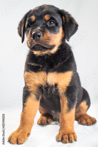 rottweiler puppy on white background