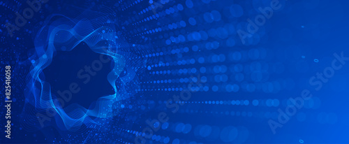 Technology abstract futuristic science background for internet business. Big data concept. Vector art.