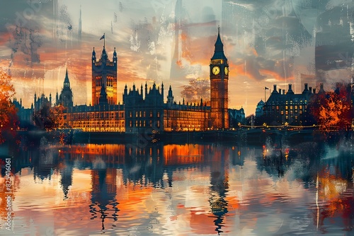 Big Ben and Houses of Parliament London England photo