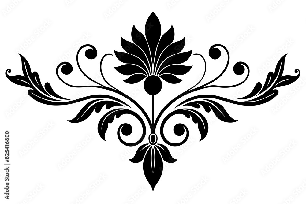 The shape of the flower is reminiscent of ornaments vector silhouette illustration The shape of the flower is reminiscent of ornaments vector silhouette illustration