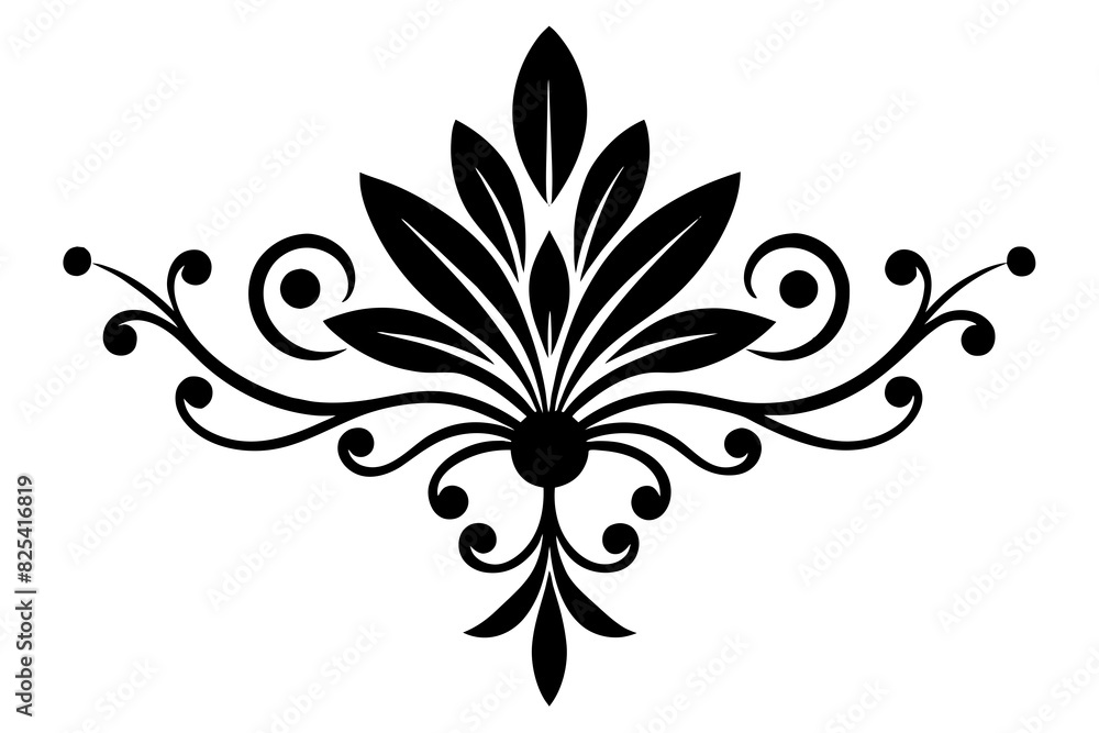 The shape of the flower is reminiscent of ornaments vector silhouette illustration The shape of the flower is reminiscent of ornaments vector silhouette illustration