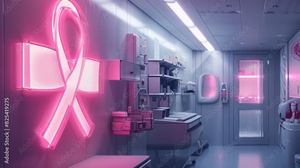 Pink ribbon mammogram sign Pink ribbon mammogram sign