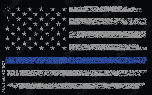 Vintage American Police Support Flag Design