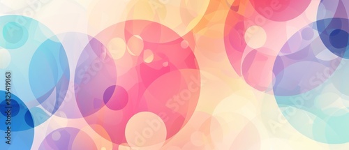 abstract background with colorful circles, pastel colors, in the style of watercolor Generative AI