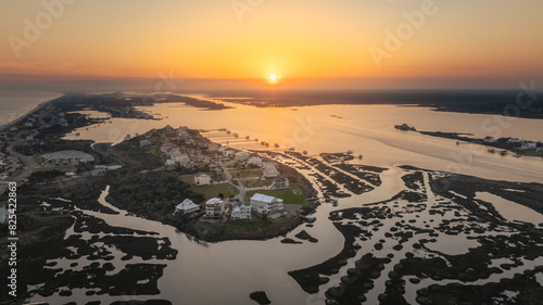 Sunset view of Topsail beach, North Carolina