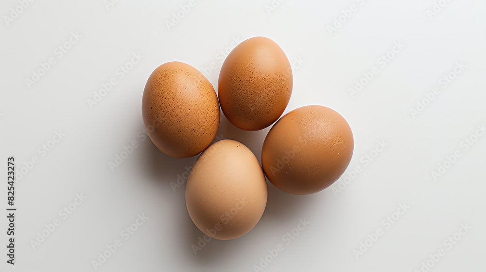 Overhead View of Brown Eggs Isolated on White Background Overhead View of Brown Eggs Isolated on White Background