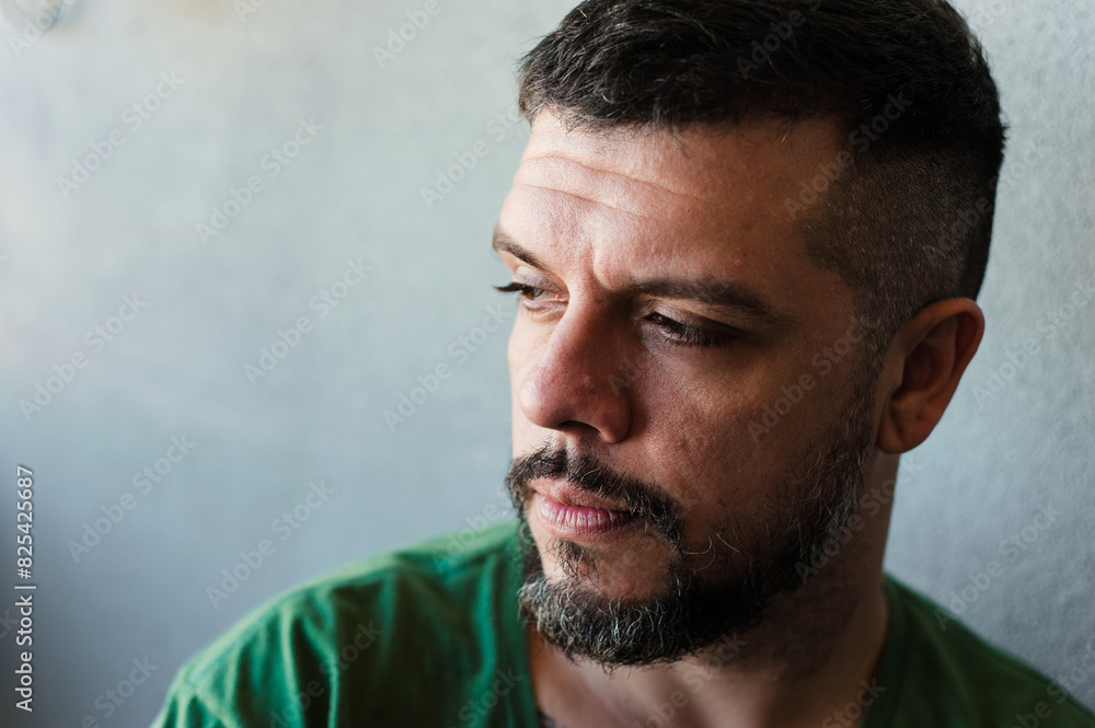 Melancholic bearded man portrait Melancholic bearded man portrait