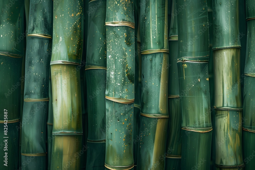 The bamboo trunks are in a row pressed tightly against each other. Full frame shot of bamboos. The bamboo trunks are in a row pressed tightly against each other. Full frame shot of bamboos.