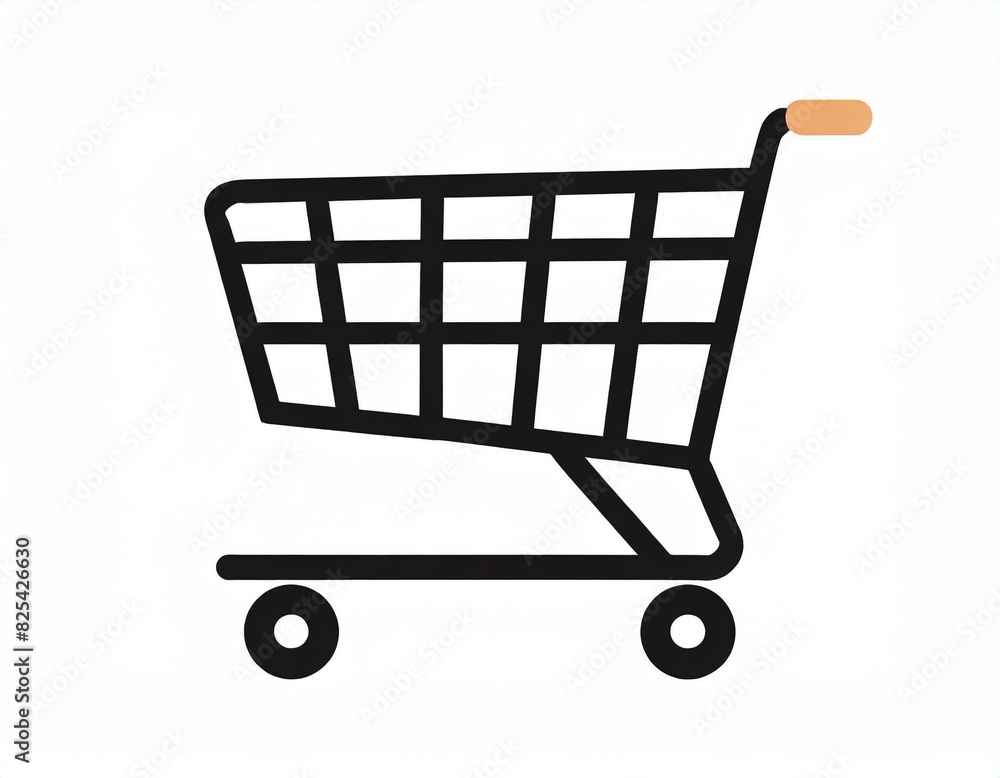 grocery cart vector icon on white background, logo food grocery cart vector icon on white background, logo food