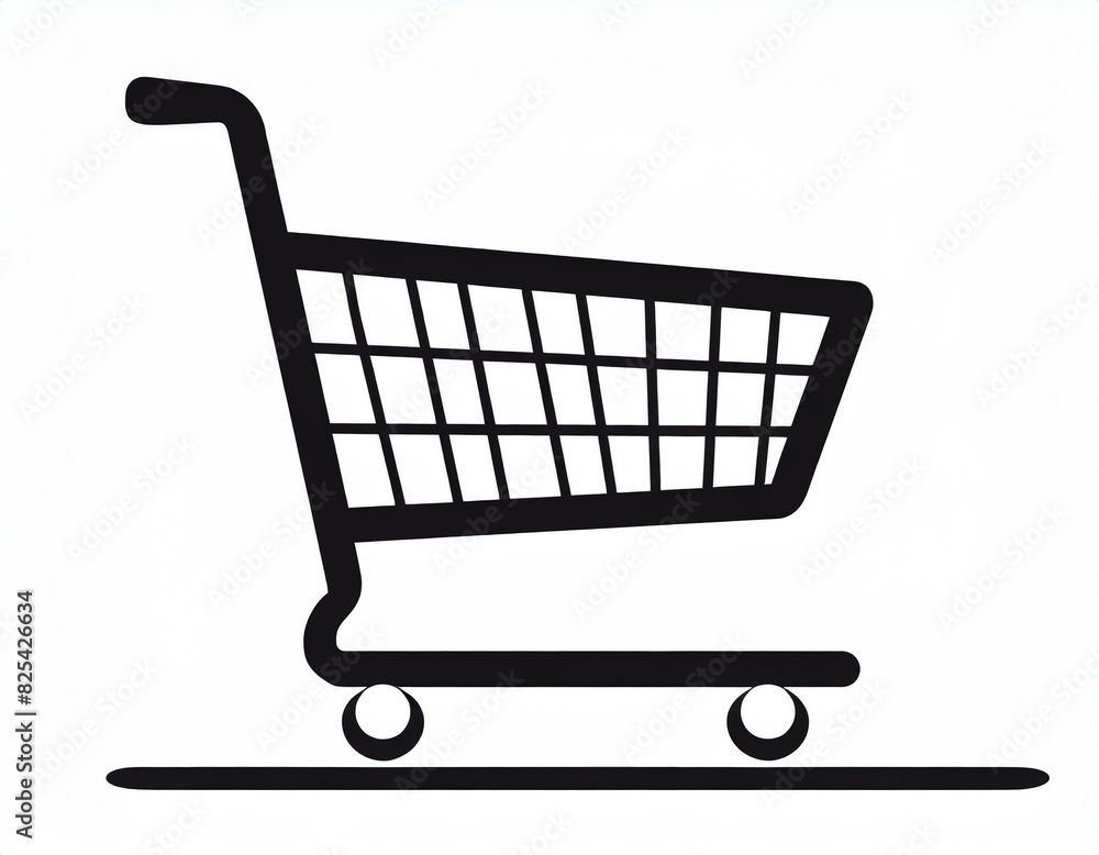 grocery cart vector icon on white background, logo food grocery cart vector icon on white background, logo food